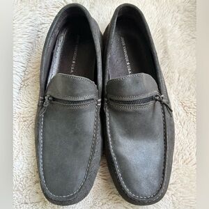 John Varvatos USA Men’s slip on suede loafers with zipper decorations size 12